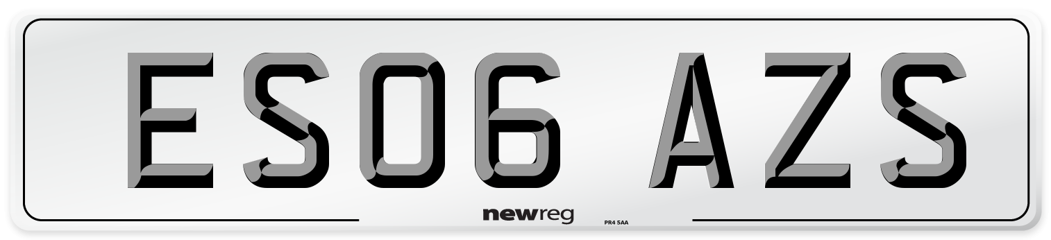 ES06 AZS Number Plate from New Reg